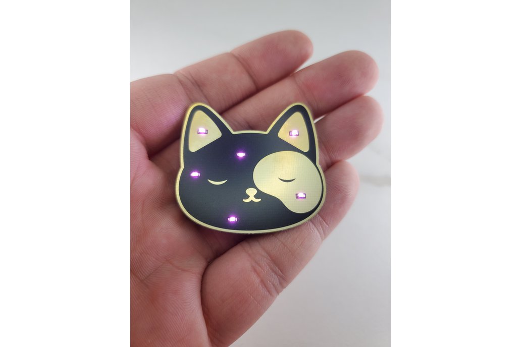 Light up Cat Pin made from PCB 1