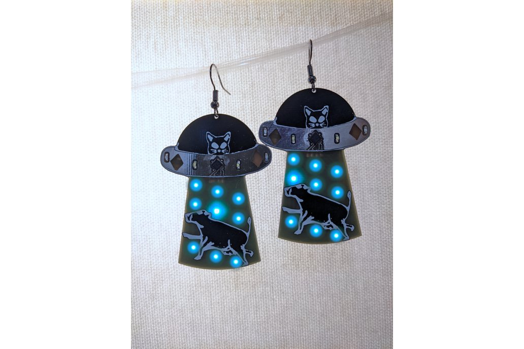 Space Cat Ufo earrings | cow kidnapping 1