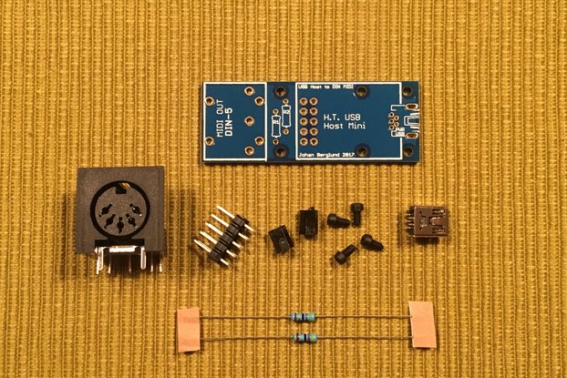 DIN MIDI OUT shield for HobbyTronics USB Host Mini