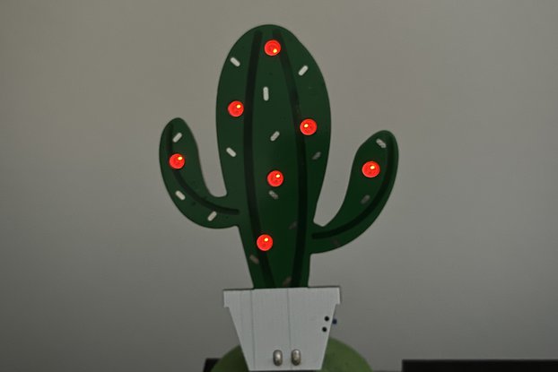 Electronic Cactus, with changing color leds