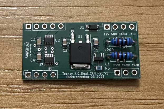 Automotive Teensy 4.0 Dual CANbus Hat [Only]