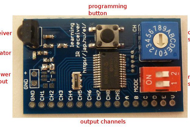 Learning infrared remote control receiver