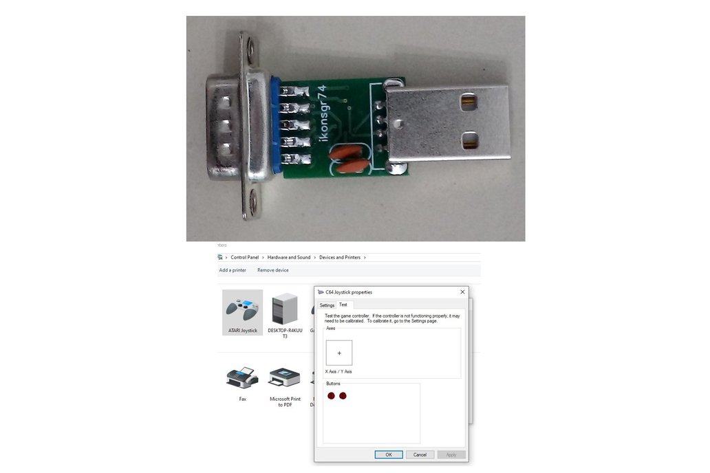 DB9 9Pin Joystick Gamepad Adapter for PC USB Port 1