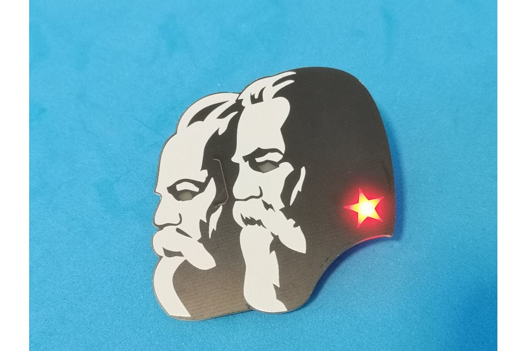 Marx and Engels Electronic Pin Badge 1