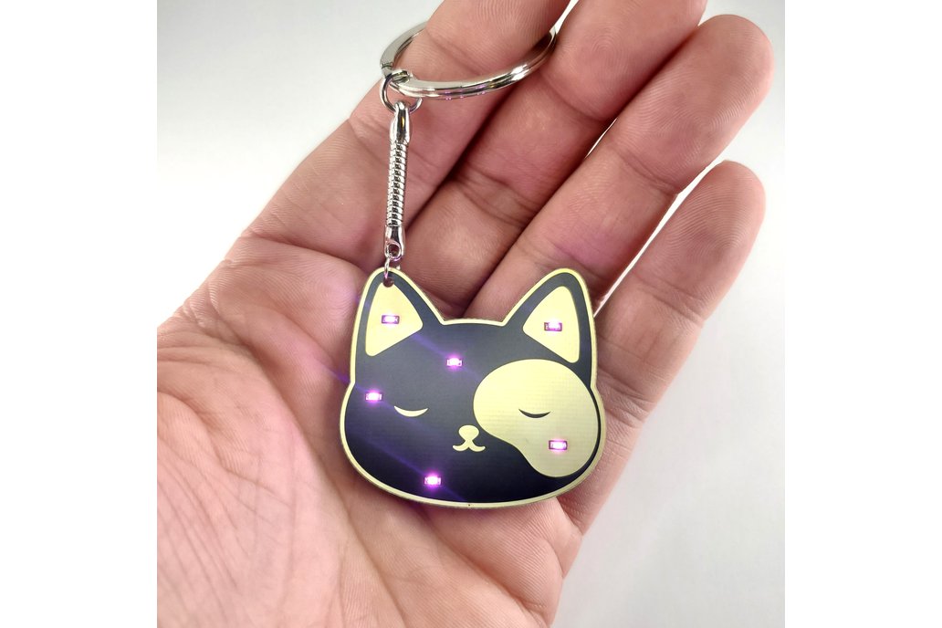 Light up Cat Keychain made from a PCB 1