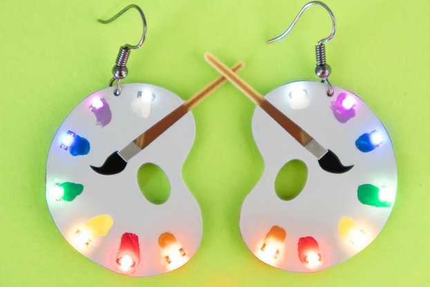 Art Palette colored LED earrings (pair)