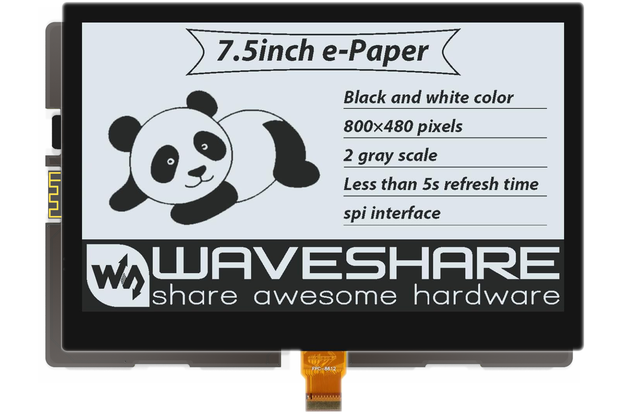 7.5" E-paper & controller, 24 LEDs, SD card slot