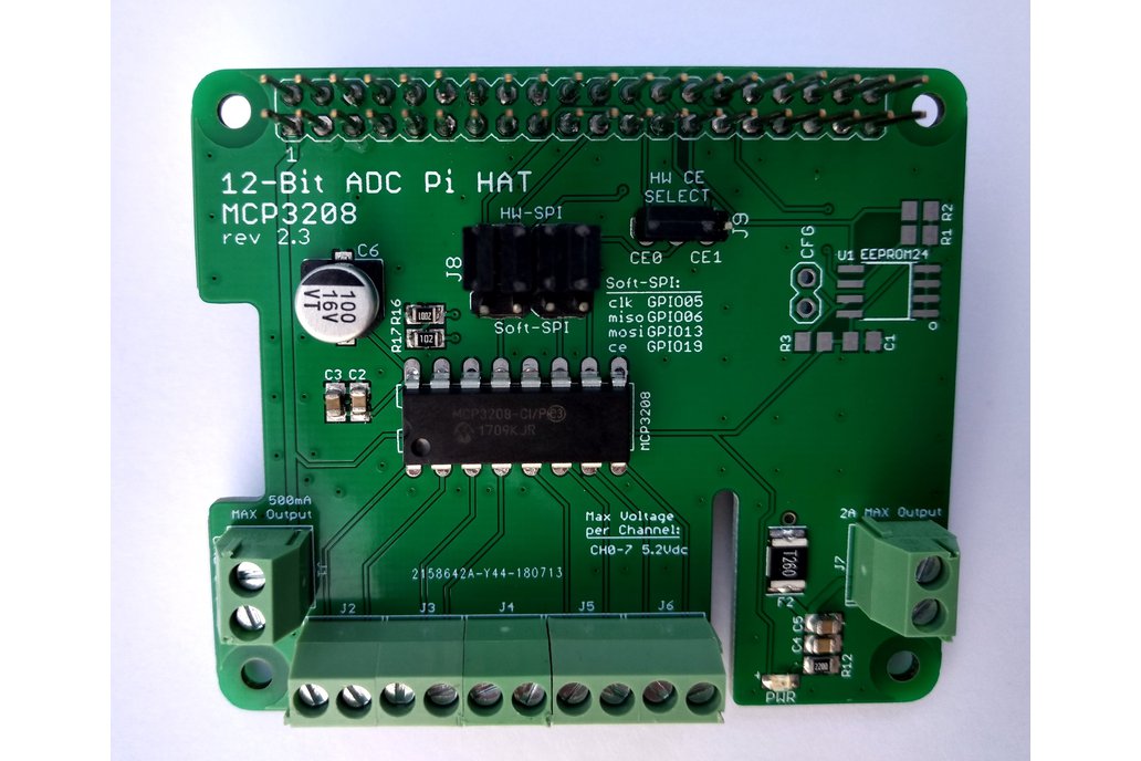 12-Bit/8-Channel ADC HAT for Raspberry Pi 1