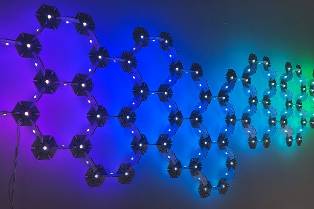 Modular Hexagon WS2812 RGB LED Snowflake Tiles