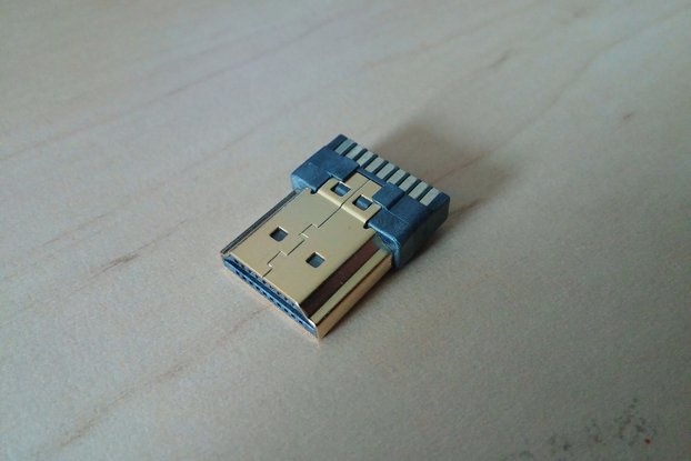 Hand Solderable HDMI A Gold Plated Male Connector