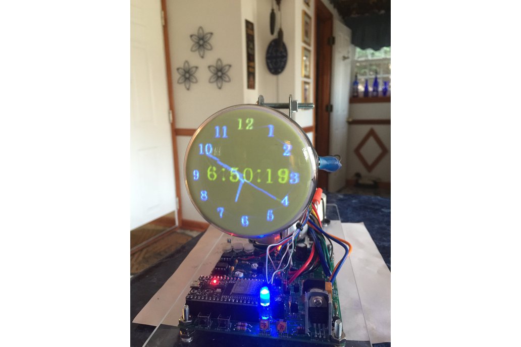 Oscilloscope Clock green/blue Cathode Ray Tube 1