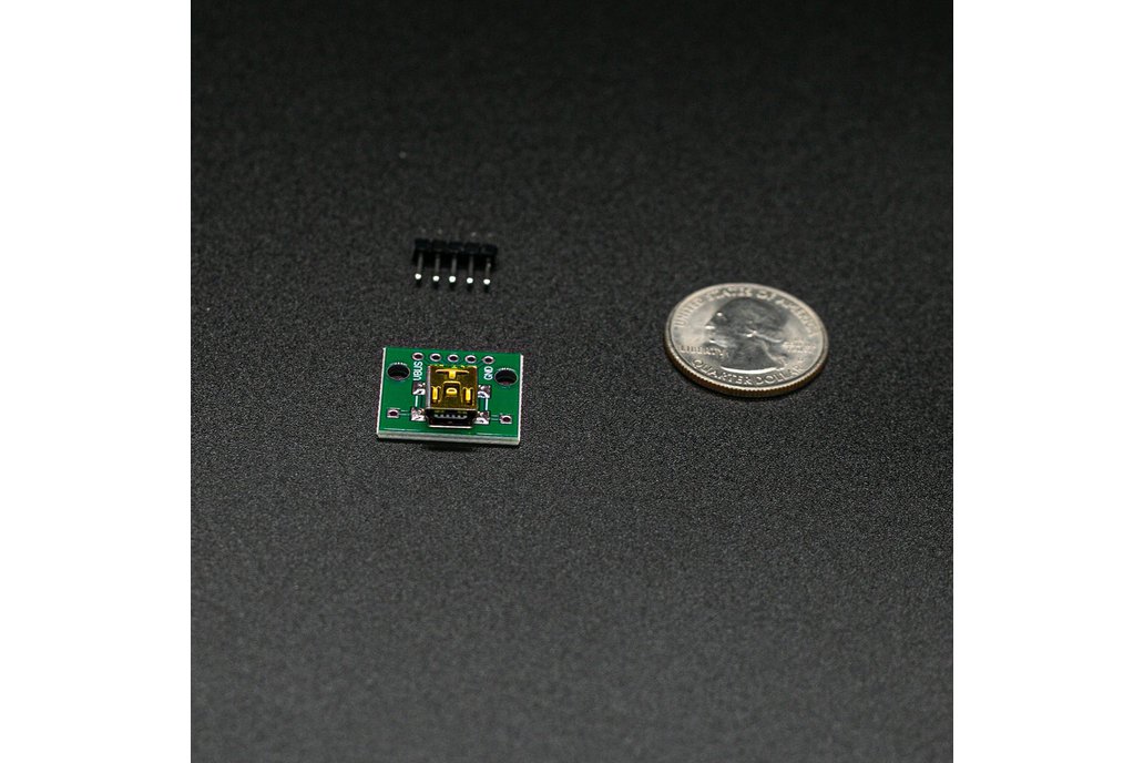 USB Mini-B Breakout Module w/ Header Pins 1