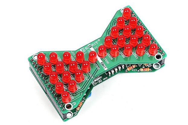 3.3V-5V Red LED Hourglass DIY Kit (13068)