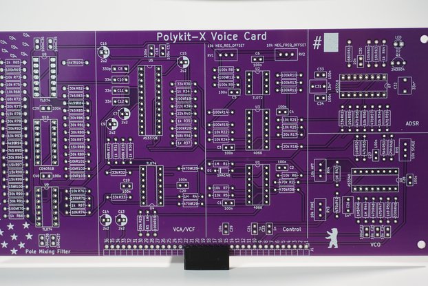 Analog Voice Card for a Polyphonic Synthesizer PCB