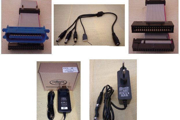 Amstrad CPC Plus Ribbon & Power Cables 5v 12v PSU
