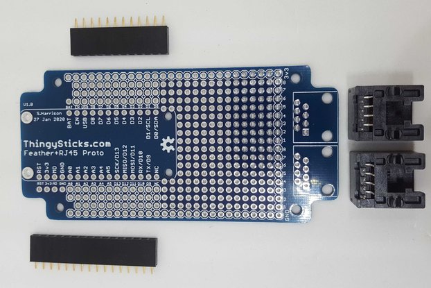 Prototype PCB for Feather boards (RJ45 Version)