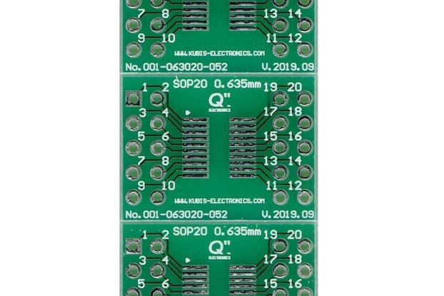 QSOP20,SSOP20 0.635mm(0.025") to 2xIDC2x5 - 3 PCS.