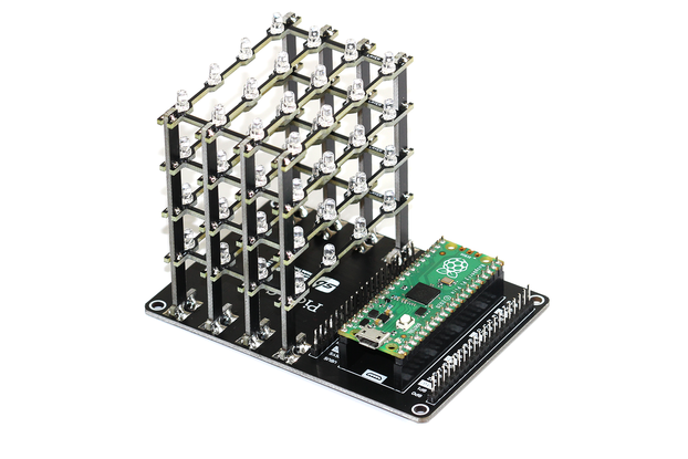 Pico Cube 4x4x4 64 LED Cube for Raspberry Pi Pico