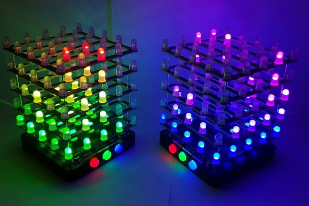 5x5x5 RGB LED Cube with Spectrum Analyser Function