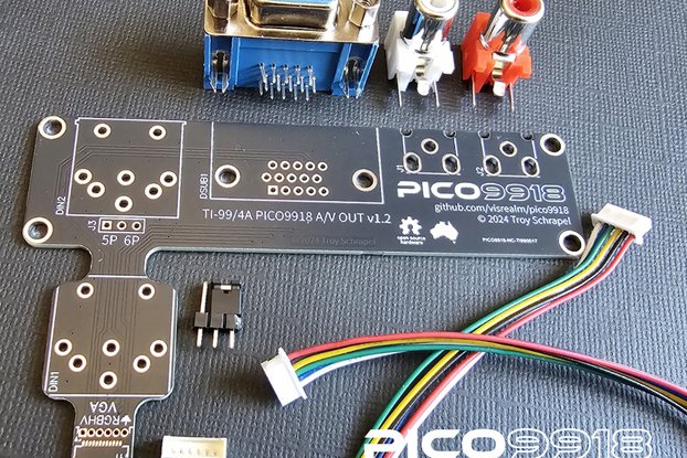 PICO9918 VGA no-cut mod for TI-99/4A
