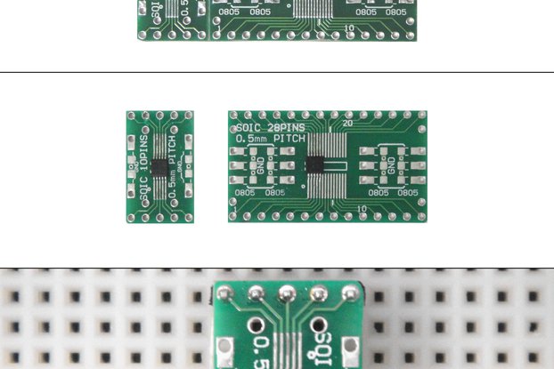 SchmartBoard|ez 0.5mm Pitch SOIC to DIP adapter