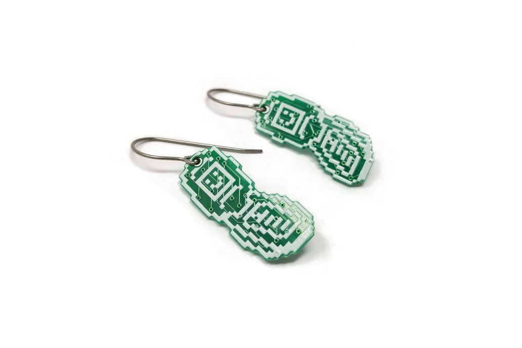Happy Flip Phone Circuit Board Earrings 1