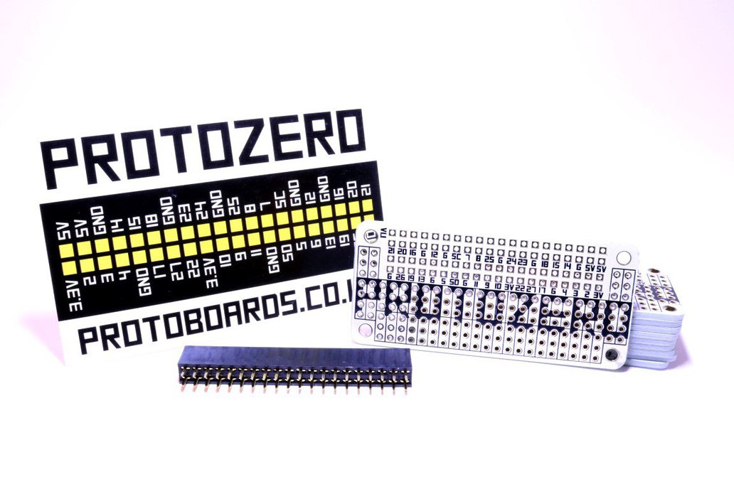 2x White ProtoZero PCBs + Headers + GPIO Stickers 1