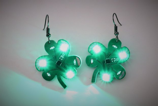 Shamrock LED earrings (pair) - Saint Patrick's Day