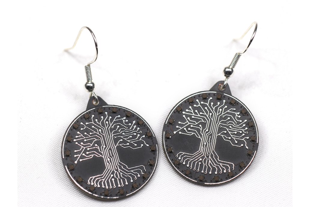 Tree-of-life PCB earrings 1