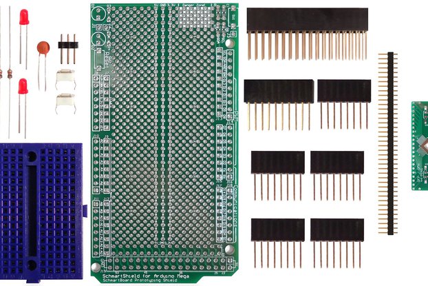 SchmartBoard|ez 0.5mm Pitch 44 Pin QFP/QFN Arduino Mega Shield Kit