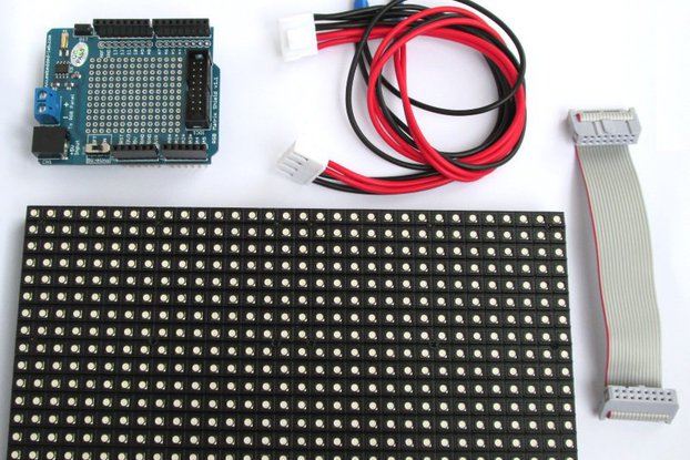 16x32 RGB Matrix panel with an Arduino Uno  shield