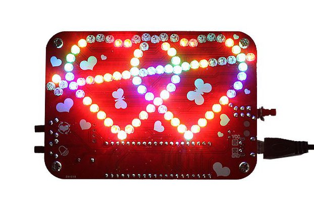 RGB LED Heart-Shaped Flashing Light Kit (13054)