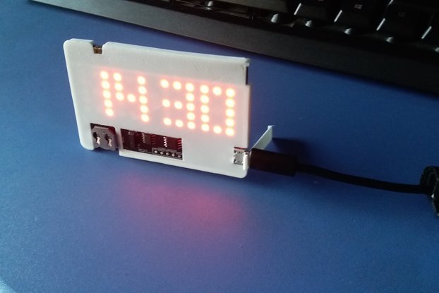 Business card size 4 digits clock and display