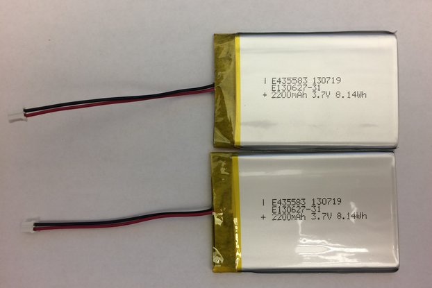 3.7V 2200 mAh Lithium Polymer Battery (2-PACK)