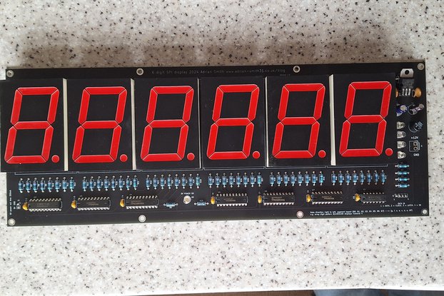 Large 2.3" 6 digit 7 segment display board (red)