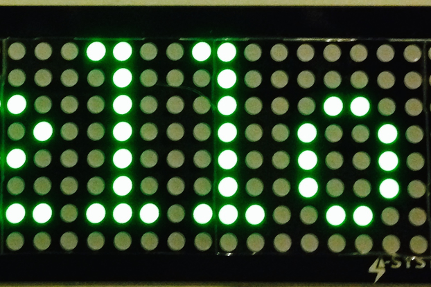 Green 32x8 LED matrix display board, 5mm dot size, 7.62mm dot pitch