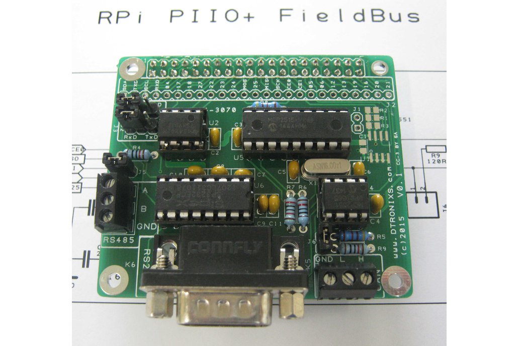Raspberry PIIO - FieldBus CAN/RS232/RS485 board 1