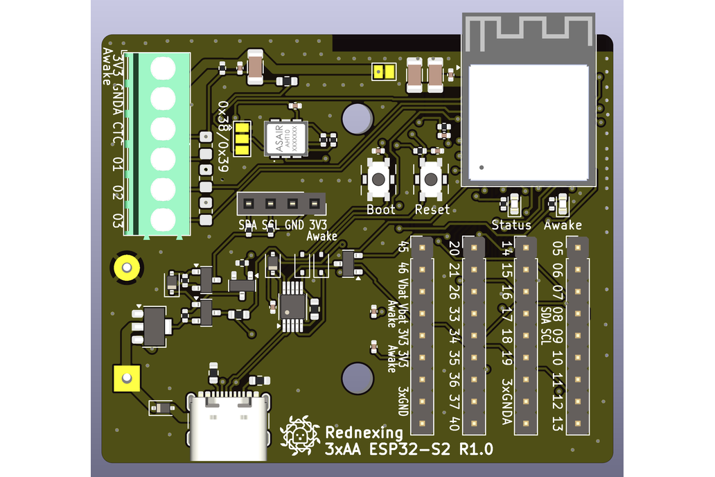 ESP32 sensor board 3 years on 3xAA batteries 1