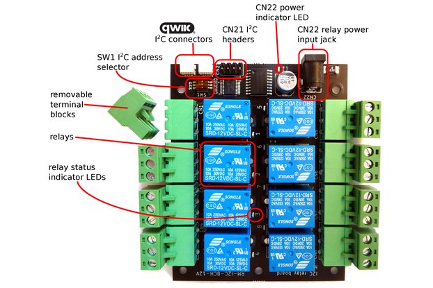 8-channel relay board for Raspberry Pi and Arduino