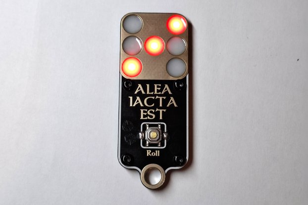 Keychain - Digital Dice "ALEA IACTA EST"