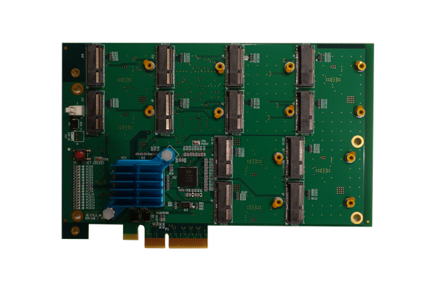 PCI Express Carrier Board for x12 M.2 Radio Cards
