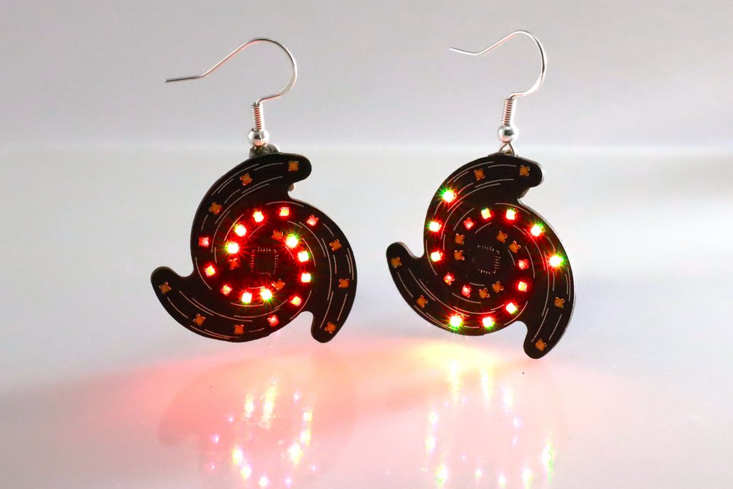 Golden Ratio - Pair of multi-color LED earrings 1