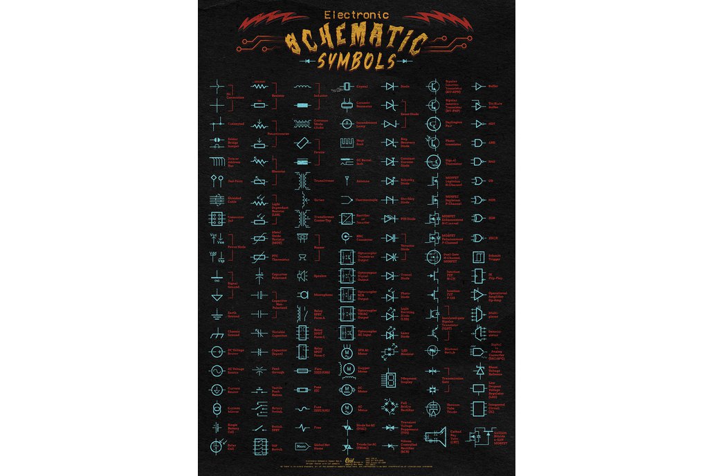 Electronic Schematic Symbols Poster 1
