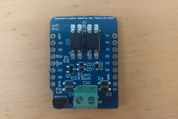 Opentherm master shield for Wemos/Lolin