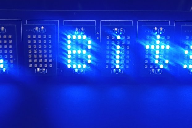 Raging Bits 5x7,  8 digit ws2812 display clock.