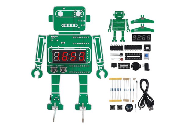 4-Digit Robotic Alarm Clock DIY Soldering Kit