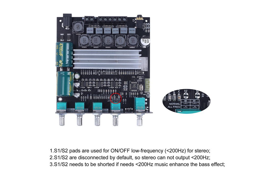Bluetooth Digital Power Amplifier Board Stereo Audio AMP Music HiFi 100/50WX2 AU - Foto 8