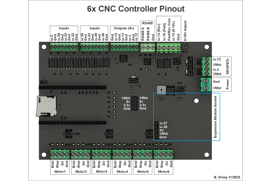 6x CNC Controller for FluidNC 1