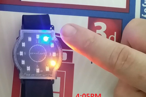 Retro futuristic RGB LED wrist watch with 3 modes