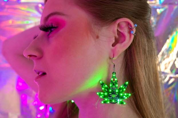 Electric Lettuce - Sound Reactive LED Earrings